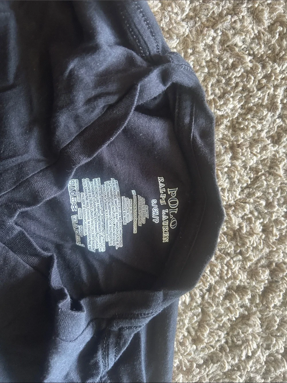 Ralph Lauren Black Polo with Red Pony Embroidery
